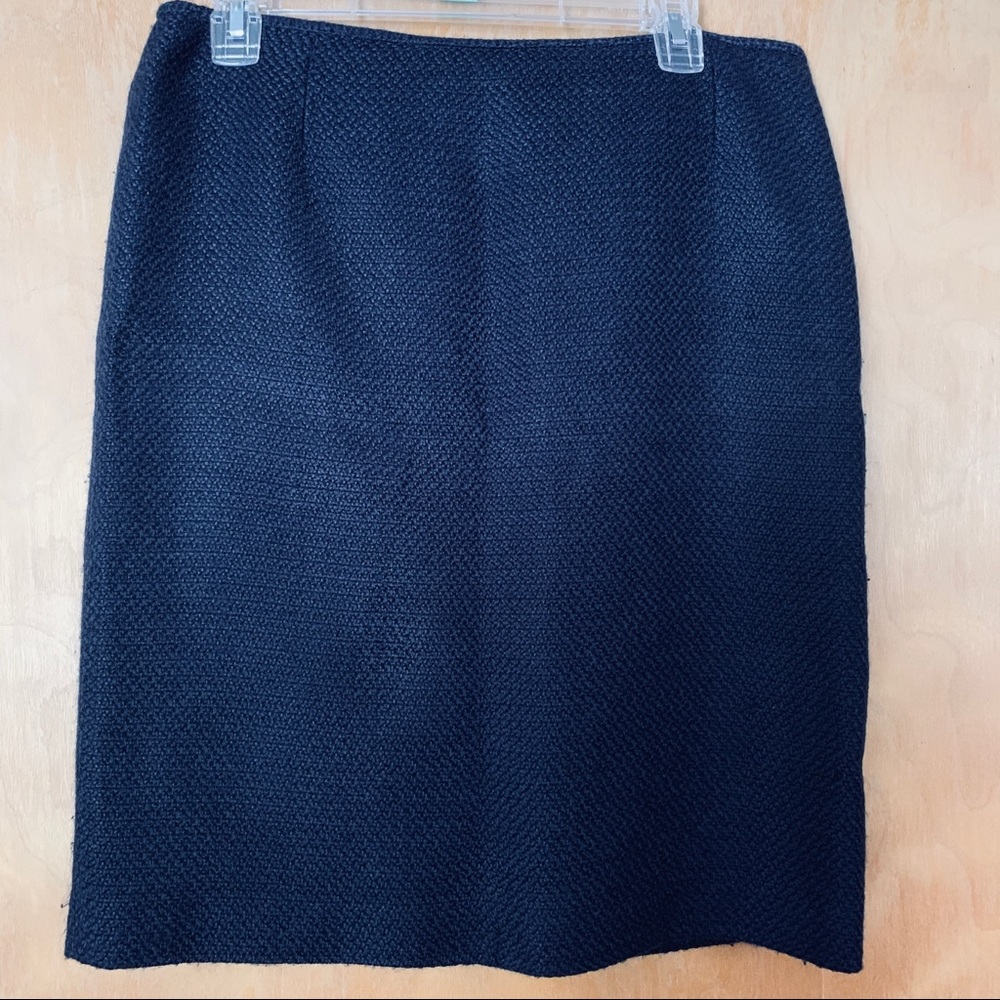 Calvin Klein Navy Blue Tweed Pencil Skirt 12P